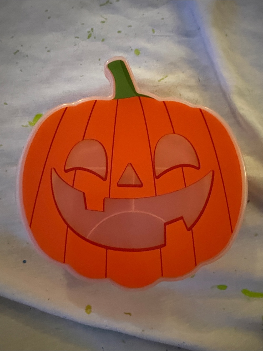 CWC Orange Pumpkin Jack-O'-Lantern Bento Nox Party Plate - Halloween Decor
